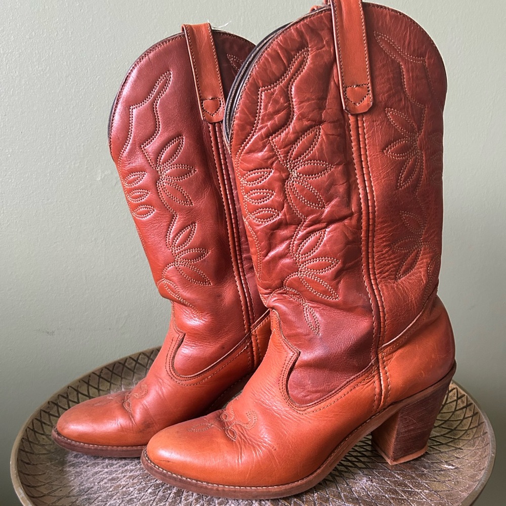 Brown Leather Western Boots